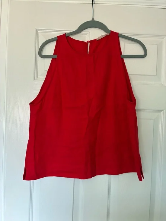 Everlane red linen top- NWOT - Picture 2 of 8
